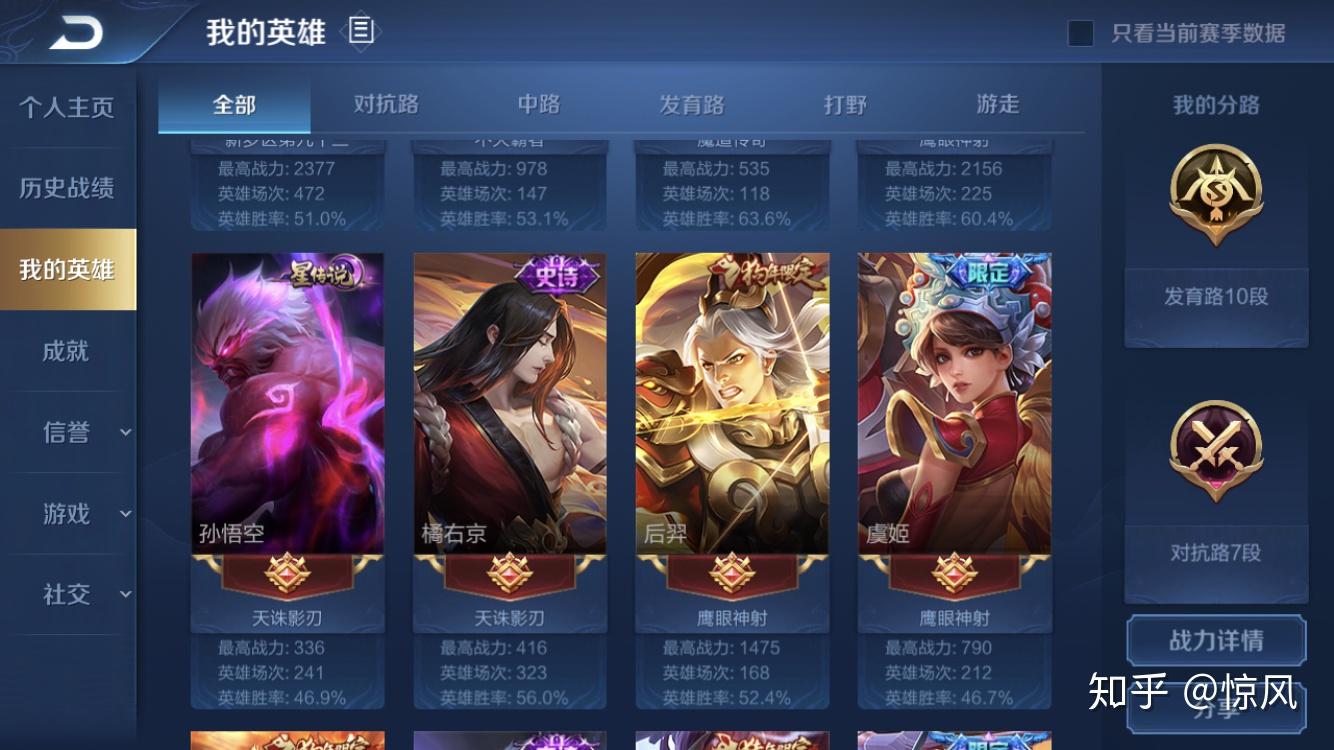 如何看待王者荣耀s21赛季主页我的英雄按照战力排序