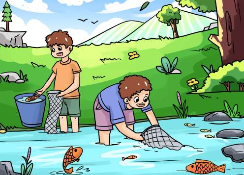 童年趣事捉鱼作文小学作文